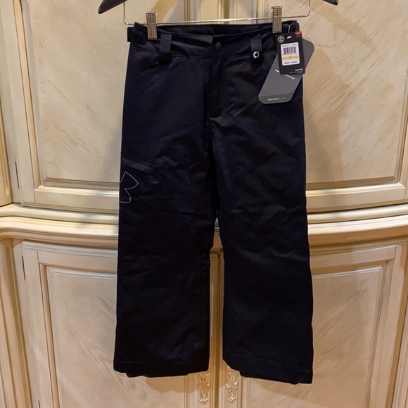 New Under Armour- insulated snow pants youth size 7 black - Picture 2 of 5